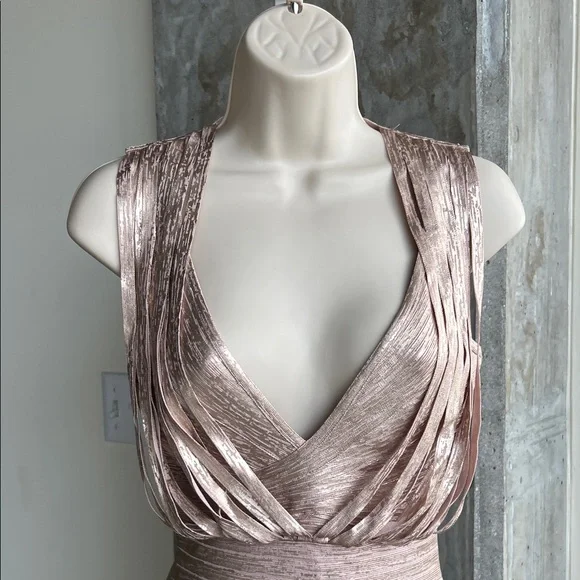 Herve Leger Shimmering Pink Mini Dress - Picture 5 of 7